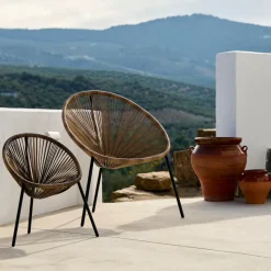 ACAPULCO Silla Lounge Negro, Natural|CASA Best