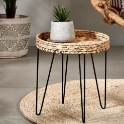 AKELA Mesa Auxiliar Negro, Natural|CASA Sale