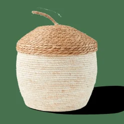 ALVIN Cesta De Almacenaje Con Tapa Marrón, Natural|CASA Outlet
