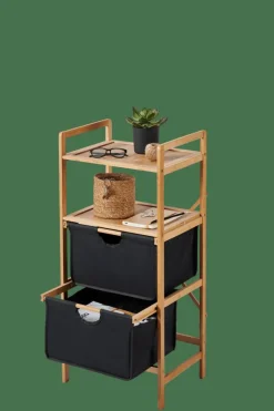 BAMBOO Cajonera 2 Cajones Negro, Natural|CASA Online