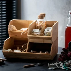 BAMBOO Organizador Apilable Natural|CASA Clearance