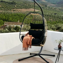 BAZAI Silla Colgante Con Soporte Negro|CASA Best