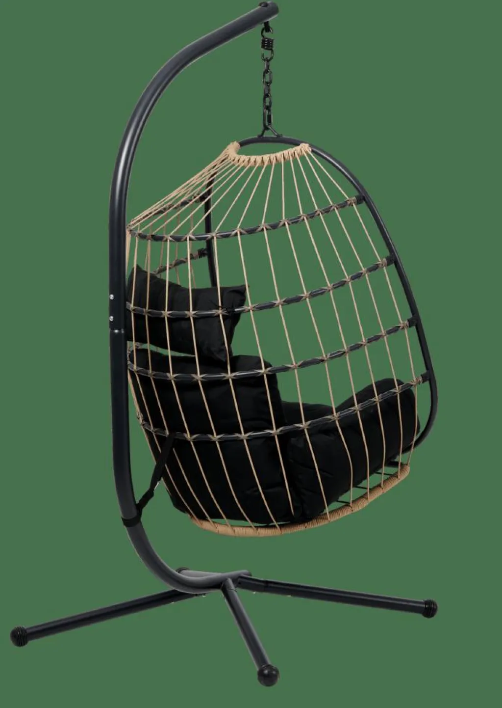 BAZAI Silla Colgante Con Soporte Negro|CASA Best