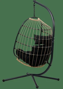 BAZAI Silla Colgante Con Soporte Negro|CASA Best