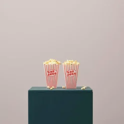 CINEMA Vaso De Palomitas Juego De 8 Blanco, Rojo|CASA Sale
