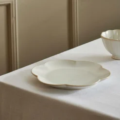 DAHLIA FLOWER Plato Blanco|CASA Outlet