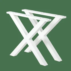 FORMAX Mesa De Jardín Con Patas En X Natural/blanco|CASA Hot