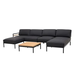 HANNA Tumbona Lounge Negro|CASA Outlet