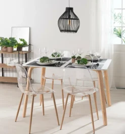 ICE Silla De Comedor Transparente, Natural|CASA Outlet