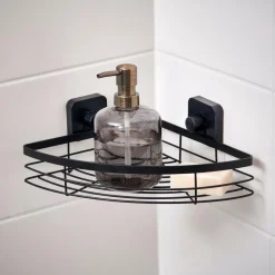 INDUSTRIA Rinconera Para Ducha Con Ventosas Negro|CASA Hot