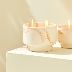 MARBLE Velas De Exterior Blanco, Naranja|CASA Best