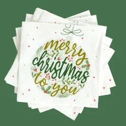 MERRY TO YOU Paquete De 20 Servilletas Verde|CASA