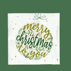 MERRY TO YOU Paquete De 20 Servilletas Verde|CASA