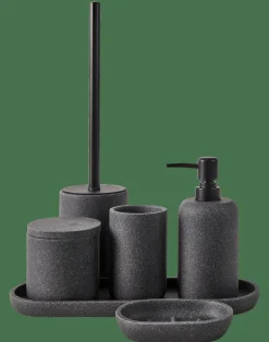 MOON Cepillo WC En Soporte Negro, Gris Oscuro|CASA Hot
