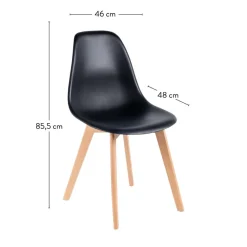 NEW MATS Silla De Comedor Negro|CASA Best
