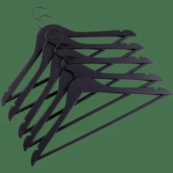 NEW WOOD Perchas Juego De 5 Negro|CASA Online