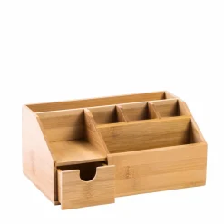 ORGANOO Soporte De Bastoncillos Transparente, Natural|CASA