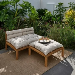 PAULETTE Mesa/puf Lounge Natural|CASA Online