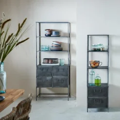 PHARMA Estantería De Pared Con 2 Cajones Negro|CASA