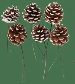 PINECONE Piñas Juego De 6 2 Colores Blanco, Plateado|CASA Outlet
