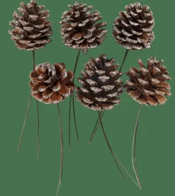 PINECONE Piñas Juego De 6 2 Colores Blanco, Plateado|CASA Outlet