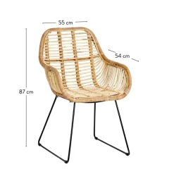 ROTAN Silla De Comedor Natural|CASA Clearance