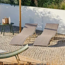 SILVES Tumbona Juego De 2 Arena|CASA Sale