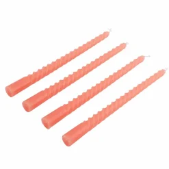 TWIST Velas Retorcidas Juego De 4 Naranja|CASA New