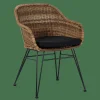 VIENNA Silla Comedor Negro, Natural|CASA New