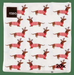 X-MAS DOG Paquete De 20 Servilletas Multicolor|CASA New