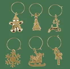 X-MAS GLAM Marcadores Copas Juego De 6 Dorado|CASA Hot