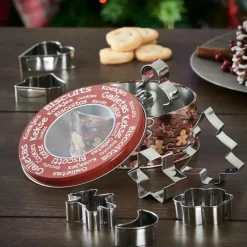 X-MAS Moldes Juego De 8 En Lata Plateado|CASA
