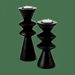 ZIGZAG Soporte Para Vela Pequeña Negro|CASA New